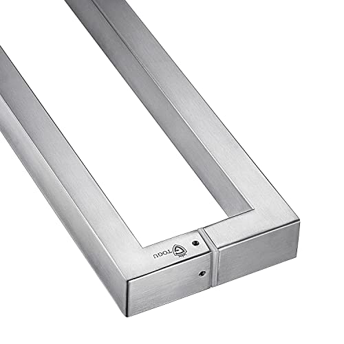 TOGU TG-R3825 60 inches Solid Standoffs Heavy-Duty Commercial Grade-304 Stainless Steel Push Pull Door Handle/Barn Door Pull Handle/Glass Pulls, Full Brushed Stainless Steel Finish - size: 60 in (Length)/1.5 x 0.98 in (Front x Side)