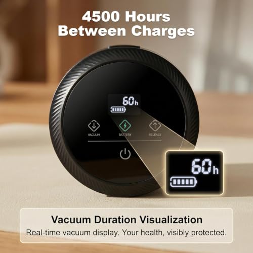 Vacuum Coffee Canister, One-touch Operation with Display, Standby Time Over 4500H, Vacuum Coffee Canister Suitable for Grain/Sugar/Tea Leaves/Flour, 1.2L Capacity with Large Feed Opening - size: 1.2L