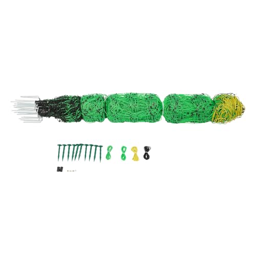 Electric Fence Netting,PE Electric Fence Wire with 10 Stakes 4 Wires, Electric Fence for Livestock Farms and Ranches, Utility Portable Temporary Fence