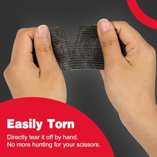 AZEN 120 Pack Self Adhesive Bandage Wrap Black, 2" X 5 Yards Black Athletic Tape, Vet Wrap, Ankle Tape, Cohesive Bandage Wrap - color: Black, size: 2IN - 120Pack