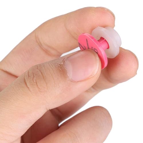 Fdit Plastic Animal Ear Numbered ID Marker for Rabbit Dog Rose Red Lightweight Round 0.7 x 0.7 x 0.5 in 100 100 Buttons