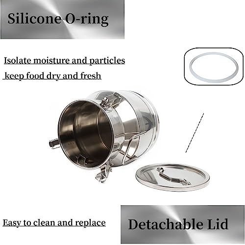 12L/3.17Gallon Stainless Steel Milk Can - Heavy Duty Milk Jug Bucket with Ergonomic Handle and Tight Lid, SS Liquid Solid Container, Non-Slip Base, Seamless Design, Simply Rinse for Clean - size: 12L/3.17Gallon