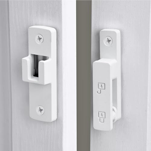 Matte White 180 Degree Zinc Alloy Barn Door Latch, Flip Gate Lock | Sliding Door Latch Lock,for bedroom,garage,balcony,barn,bathroom,drawer,Wine Cabinet,window,cabinet,pet enclosures - color: Matte White_180 Degree