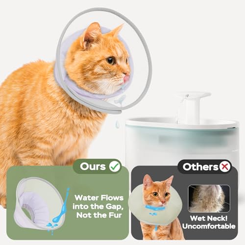 Cat Cone Collar Soft: Comfortable Waterproof Mesh Recovery Cone After Surgery to Stop Licking and Scratch, Alternative to Plastic Elizabeth Head/Neck Cone - color: Purple, size: S
