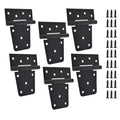 Black Gate Hinges Shed Hinges Heavy Duty Gate Hinges for Wooden Fences Barn Door Hinges for Wood Outdoor 3.5inch with Screws (Pack of 6)
