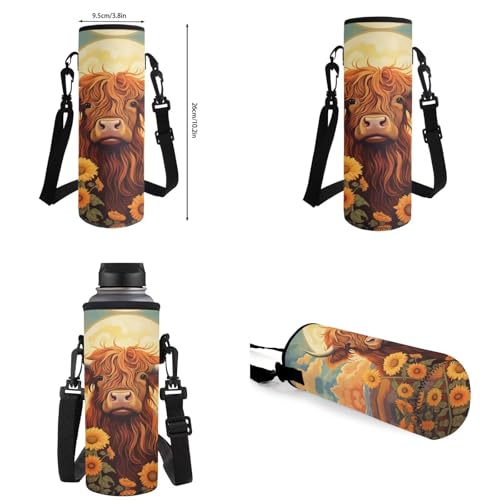 Upetstory Highland Cow Backpack for Girls Kids School Bag with Lunch Box Pencil Case Book Cover Water Bottle Sleeve Teen Schoolbag Elementary Primary Bookbag Travel Daypack Hiking Cycling - color: Highland Cow