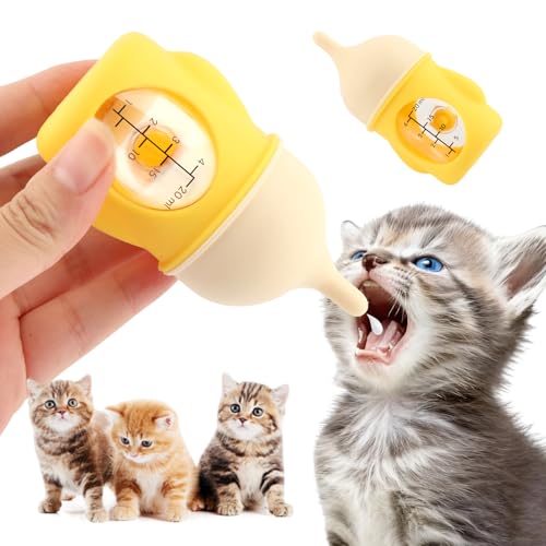 20ml Pet Feeder Bottle Puppy Bottles for Nursing Animal Feeding Bottles Kitten Bottle for Nursing Dog Cat Milk Feeding Bottl e (Color:Yellow)