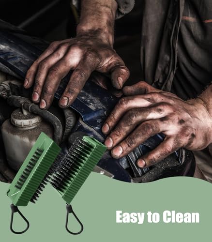 Larbois Nail Brush for Cleaning Fingernails, 2Pack Heavy Duty Nail Brushes Remove Dirt and Paint Fingernail Brush Deep Cleaning Mechanical Nail Scrub Brush Two-Sided with Hanging Rope, Green - color: Green