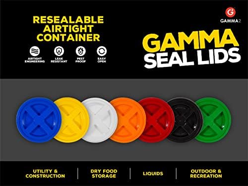 Gamma2 Gamma Seal Lid – Turn your standard utility bucket into an airtight storage container – Fits a 3.5 to 7 Gallon Bucket - Blue, Made in USA - color: Blue, size: Fits 3.5, 5, 6, & 7 Gallon Buckets