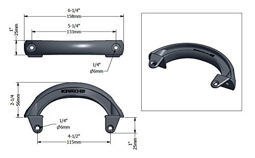 Safetech Hardware SHDL-150 Polymer Pull Gate Handle | Side Fixing Legs, Easy Alignment & Added Strength | Left & Right Reversible | Aluminum, Vinyl/PVC, & Wood | Any Square Post Gates - Black - color: Black