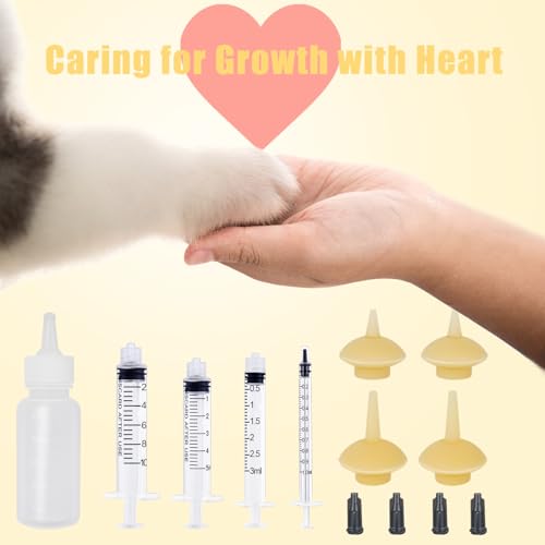 Pet Feeding Bottle and Syringes with Nipples for Small Cat Dog Animals (Model 2) - size: model2