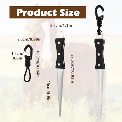 Hoof Knife Sharpener, Farrier Tool, Honing Rod with Solid Wood Handle, Portable Knife & Tool Sharpener with Lanyard for Hoof Care(Size:2 Pcs)