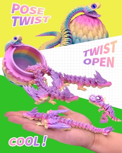 5 Pcs，12" 3D Printed Rainbow Dragon Eggs,Dinosaur Egg,Crystal Dragon Toys,Snake Eggs, Animals,Fidget Toy,Desk Executive Toy，Easter Eggs Basket Stuffers,Toys for Boys Kids Teen 5-7 4-6 8-12 - color: Tt-02