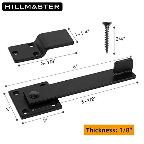 HILLMASTER Sturdy 6" Farm Flip Fence Gate Latch, Barn Door Lock Flip Latch Hardware, Rustic Gate Lock for Cabinet, Shed, Sliding Doors, Matte Black (Pack of 2) - size: 6in (Pack of 2)