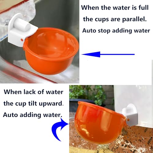 Large Automatic Chicken Waterer Cups, Poultry Watering Feeder Driking Bowl | 8pcs Poultry Water Feeder Kit for Chicks, Duck, Goose, Turkey and Bunny, Poultry DIY Gravity Fed Bucket Water Dispenser