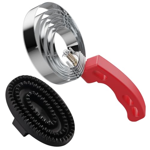 Curry Comb Kit, 6 Ring Curry Comb & Rubber Brush | Curry Comb Kit for Grooming Horses, Dogs, Goats, Cattle, Cow, Donkey Supplies - color: 6 Ring Curry Comb & Rubber Curry Comb