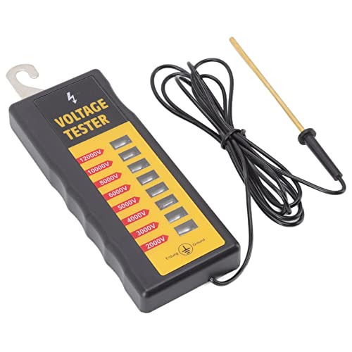 Generic Electric Fence Voltage Tester, 2000-12000V Wide Measurement Range with 8 Neon Lights, Portable Fault Finder, Ideal for Farms, Livestock & Ranch