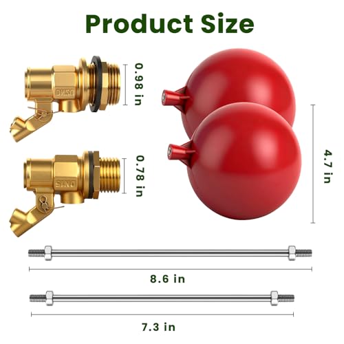 Stainless Steel Float Valve for Water Tank, Automatic Water Level Control Valve with Adjustable Rod, 1/2" & 3/4" NPT Fill Valve for Livestock Water Trough, Farm and Storage Tanks - size: 20m'm/0.78inch