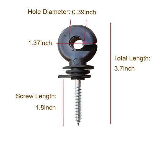 60Pcs Electric Fence Insulator Screw-in Insulator Fence Ring Wood Post Insulator with Insulator Socket Tool for Animal Husbandry Electronic System (Electric Fence Insulator - 60PCS) - style: Electric Fence Insulator - 60PCS