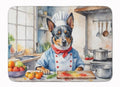 Caroline's Treasures Australian Cattle Dog The Chef Memory Foam Kitchen Mat Machine Washable Anti-Fatigue Mat Cushion Comfort Bath Mat or Kitchen Rug - color: Australian Cattle Dog 6192