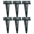 HLMOptimo Heavy Duty T Hinge Tee Hinge T Strap Hinge Shed Hinge Gate Hinge Barn Hinge Fence Hinge Door Hinge Wrought Rustproof All Size Black (6 pcs, 6 inch - size: 6 Inch, style: 6 pcs