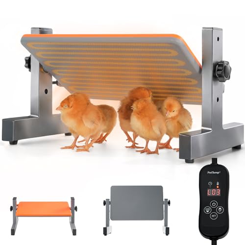 Smart Chick Brooder Heater with Digital Temp & Timer, Adjustable Height & Angle, Radiant Chicken Coop Heater for Winter, Rapid-Heating Plate for Ducklings, Quail, 35W, 13"x8" for 15 Chicks
