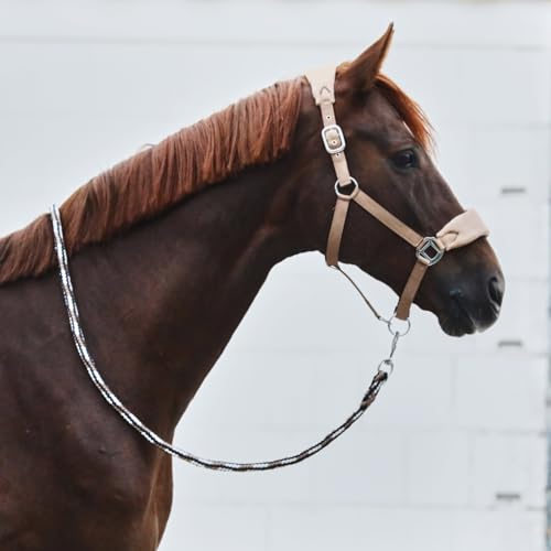 HORZE Fleece-Padded Adjustable Horse Halter, Soft Comfort, Easy On/Off - color: Tan, size: Pony