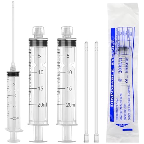30 Pack 20ml Luer Lock Syringe - Syringes for Liquid with Soft Tube | Individually Pcakaged，Scientific Labs and Measuring, Refilling Inks - style: 20ml - 4.0mm Tube