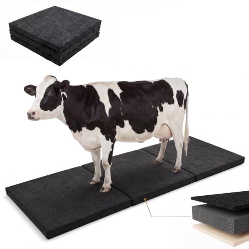 BreezeHug Livestock Padded Chute Floor Mat, 7.5 ft Cushioned Cattle Blocking Chute Pad, Portable Horse Grooming Anti-Fatigue Folding Mat for Show Cattle, Horses & Barns