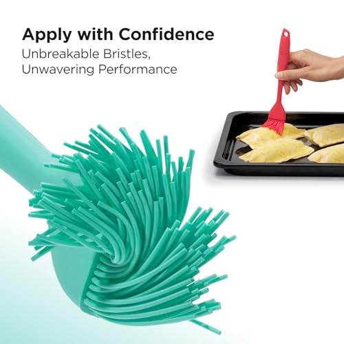 Kitchen Mama WaltzGrip Platinum Silicone Basting Pastry Brush, Teal | Heat-Resistant, For Cooking, Baking, Grilling, Spreading Oil or Butter, Dishwasher-Safe - color: Teal
