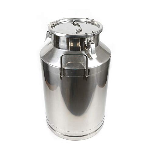 Milk Can with Sealed Lid, Stainless Steel Milk Transport Cans Wine Pail Bucket Tote Jug Pot Oil Liquid Storage Barrel with 2 Handles Sealed Silicone Anti-Leak Ring Lock Belt 60L 15.85 Gallon - color: 60l