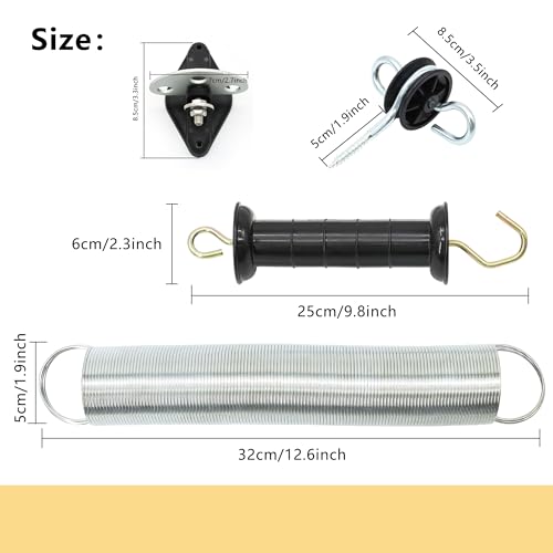 Electric Fence Spring Gate Handles Kit, Black, 4 Count