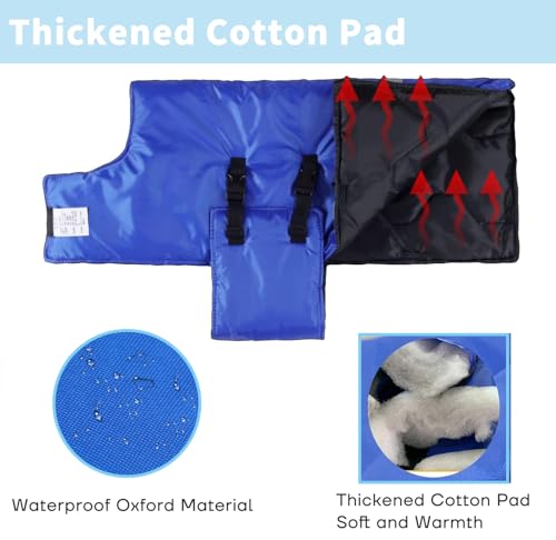 1PC Goat Blanket for Winter - Cold Weather Waterproof Windproof Goat Jacket | Blue Goat Blanket to Keep Goat Warm with Straps Thickened Belly Protection