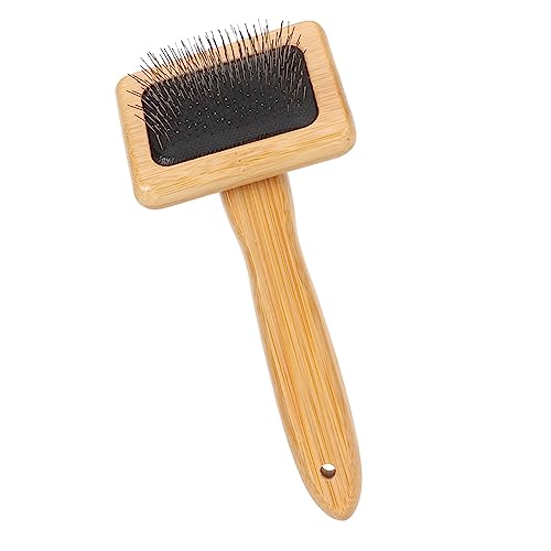 Sheepskin Wool Brush, Macrame Slicker Brush with Air Bag Cushion for Grooming and Removing Shedding (S) - size: S
