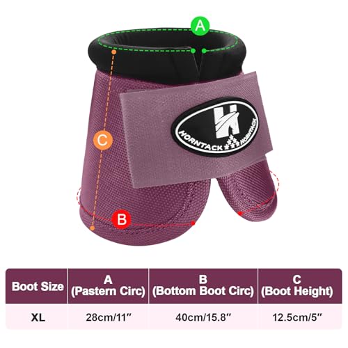 Horse Bell Boots for Outdoor Sports (Maroon, XL) | Comfortable fit, prevents sprains, convenient hook and loop design, durable outdoor protection - color: Maroon, size: XL