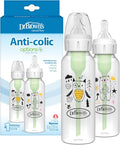 Dr. Brown's Natural Flow Anti-Colic Options+ Narrow Baby Bottle,Bear and Owl,8 oz/250 mL,with Level 1 Slow Flow Nipple,BPA Free,0m+,(Pack of 12) - color: Pink & Blue (Bear & Owl), size: 1 Count (Pack of 12)