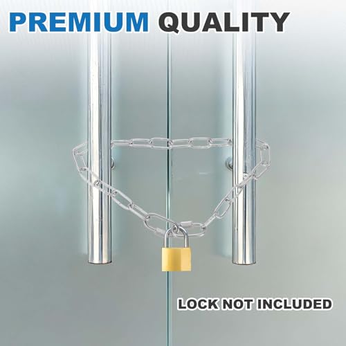 PATIKIL Gate Chain Lock, (11.9Inch, Silver) (2 Pcs)304 Stainless Steel Hanging Chain Lock for Stall Barn/Cabinet/Fence/Hammock/Pet Cages - size: 11.81
