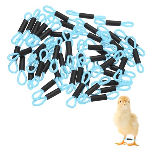 M METERXITY 50-Pack Adjustable Chick Leg Bands, 1.38" x 0.2" Polyester Chicken Leg Brace for Chicks/Ducks/Birds [Light Blue] Poultry Leg Bands - color: LightBlue