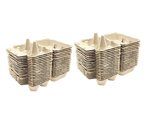 Azatemgo Half Dozen Egg Cartons 40 Pack Pulp Fiber - 6 Count Tray, Solid Reusable Eggs Containers