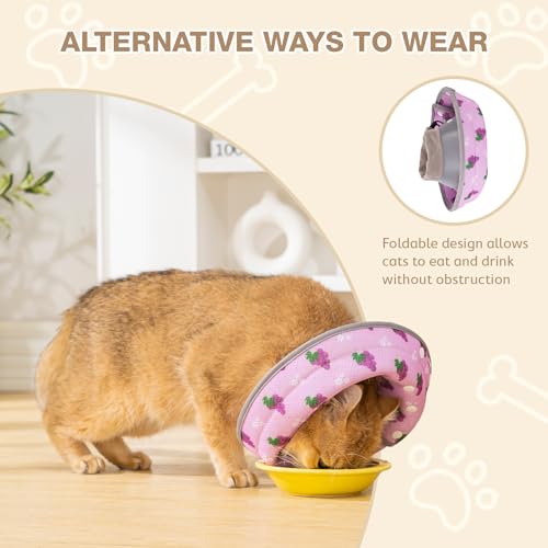 Avont Cat Cone Collar – Soft Lightweight Recovery E-Collar for Cats - Grape M - color: Grape, size: M(Neck: 8"-9")