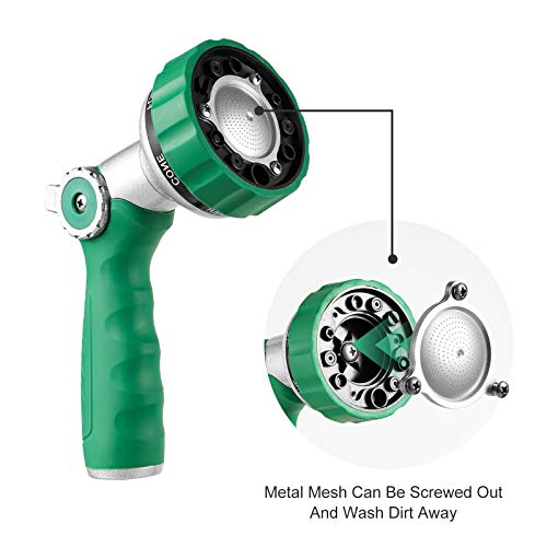 GREEN MOUNT Garden Hose Nozzle, Water Hose Spray Nozzle with Thumb Control On Off Valve for Easy Water Flow Control, Green - color: Green