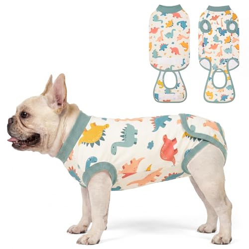 cyeollo Dog Surgery Recovery Suit Surgical Dog Onesie, Dinosaur, XS | Prevents Licking, Cone Alternative, For Female Spay & Male Neuter, Protects Surgical Wounds, Easy Potty Access, 4-Way Stretch - color: 5# Dinosaur, size: X-Small (Back: 9"-11")