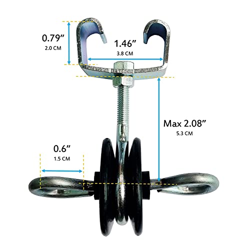 QMARK Farm Electric Fence T-Post Gate Handle Anchors, Double Hooks T Post, 2-Rings T-Post Insulators, Black(10)