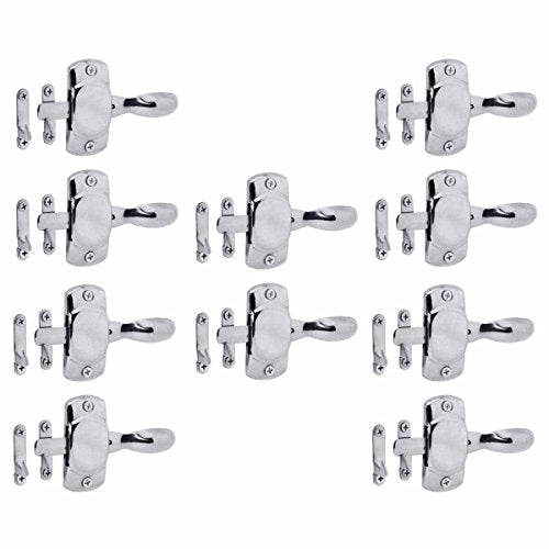10 Piece Solid Bright Brass Hoosier Icebox Latch Right Renovators Supply - color: Chrome Right, size: Pack of 10