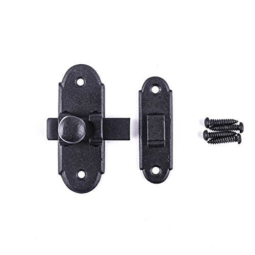 Renovators Supply Manufacturing Slide Bolt Latch 2.2 in. Black Wrought Iron Ball Tip Style Slide Bolt with Mounting Hardware - size: Pack of 1