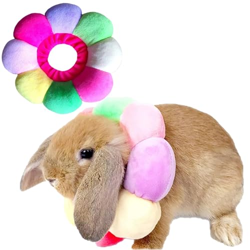 Rabbit Cat Cone Collar Soft,Adjustable Cat Recovery Wound Healing Accessory,Cats Cones to Stop Licking,for Chinchilla,Guinea Pigs,Bunny,Kitten Donuts Collar After Surgery(Small) - size: Small