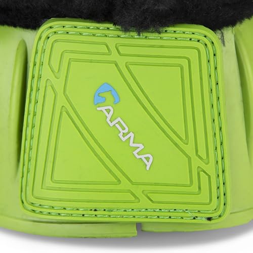 Shires Equestrian Equine Horse Arma Fleece Overreach Bell Boots - color: Bright Green, size: Pony