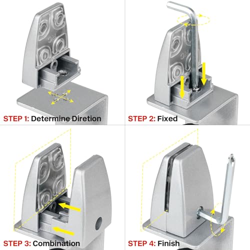 2 Packs Sneeze Guard Support, Aluminum Adjustable Partition Clamp, Acrylic Desk Divider Support, Desk Shield Clamp Privacy Panel for Counter - size: Sideclamp - 2pcs