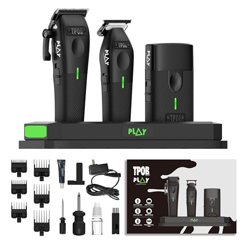 TPOB Play Barber Hair Clippers for Men 7500 RPM with Rubber Grips (Black 4 Pack) - color: Black 4 Pack