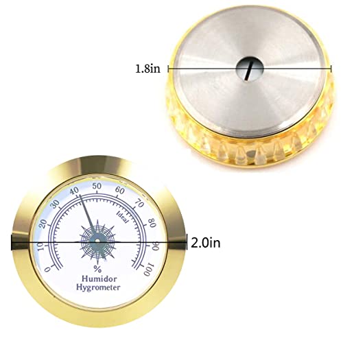 Round Cigar Hygrometer - Humidor & Cigar Box/Cabinet 2 in Gold